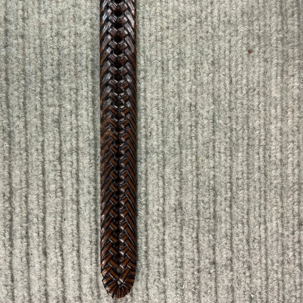 Dockers Mens Braided Leather Belt Brown Mahogany Woven 40/100 11DK04SS